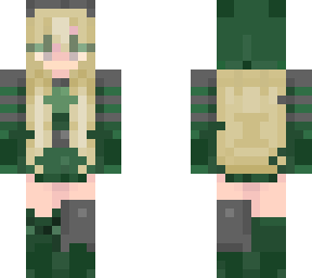 green and gray blonde girl