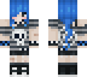 blue haired emo w/ shorts