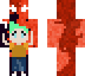 boy green hair aura flaming