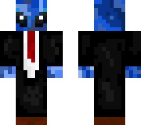 blue camo alien in suit