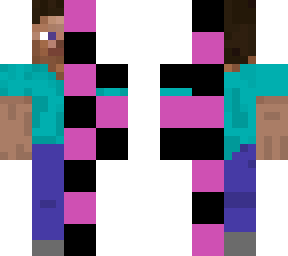 half textured steve