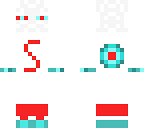 white enderman with blue and red