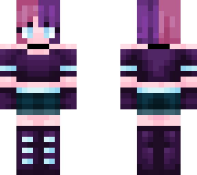 short pink-purple haired girl sci-fi elf demon