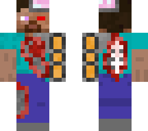 cool robot/cyborg steve but with mechanical fluids inste d of red stuff