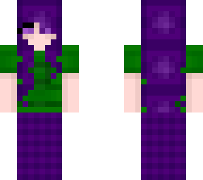casual girl - chill - green and purple