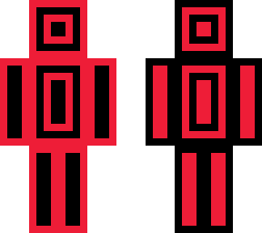 double-sided red and black pattern