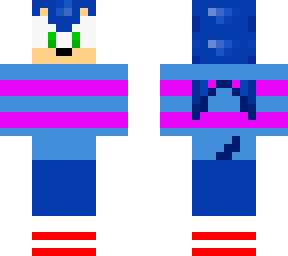 sonic wearing frisk's sweater