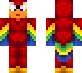 character with a macaw onesie