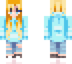 blue hooded girl