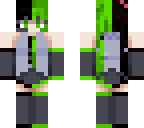 green + black miku