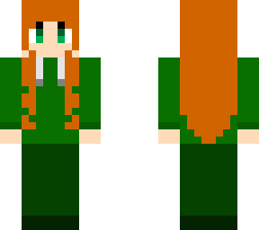 simple green hoodie girl (hood off)