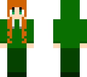 simple green hoodie girl
