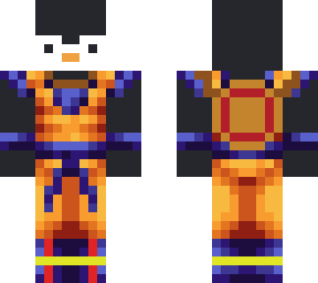 (better) penguin with goku clothes and a luffy strawhat