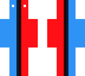 half red half blue