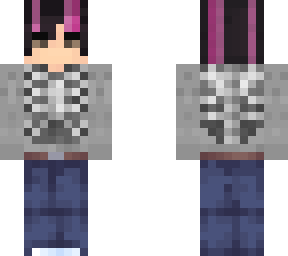 casual boy - skeleton w/ rib outfit - baggy jeans