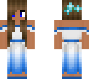 white/blue dress