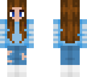 Blue Hoodie girl v2 | Minecraft Skin
