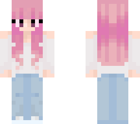 pink hair casual skin