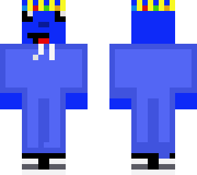 azure soul: crowned wanderer with mini-me magic in a pixelated storm of style and energy