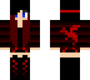 black and red dragon hoodie girl