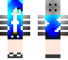 pretty blue and light blue winter girl