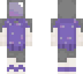 purple tv head in skirt with stars