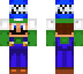 luigi holding pow block