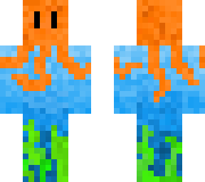 orange octopus with water