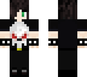 emo boy with green eyes and a skull on his shirt