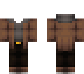 ob - brown & gray coat & hooded fit w/ brown pants