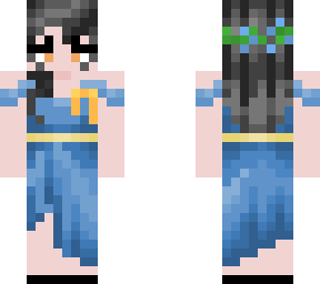 blue dress + black hair