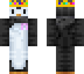 penguin w/ techno crown and cancer awareness ribbon