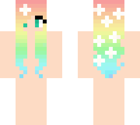 pastel rainbow haired girl - base