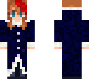 girl with red streak in hair and winter coat