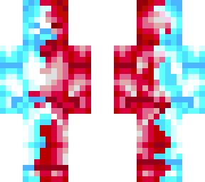 light blue and red crystal steve