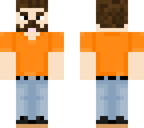 mustache orange tee