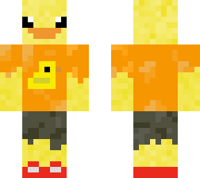 cute duck skin with duck shirt and shorts on
