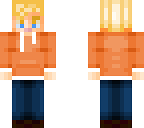 blonde orange sweatshirt