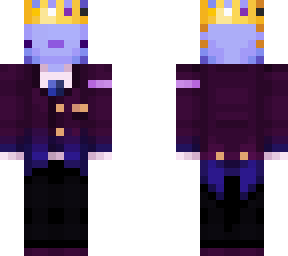 blue axolotl in a purple suit (crayon skin)