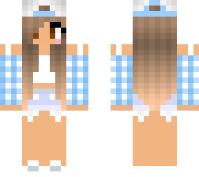 baby blue brunette with headphones
