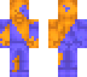fusion steve (bright orange steve) & (bright dark blue steve)