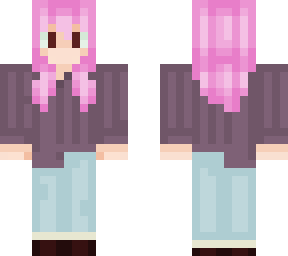 pink hair button up