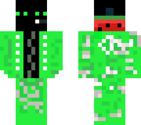 green endet skin with a melone pullover