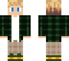 green shirt blonde boy skin