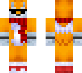 minecraft tails with scarf and shades