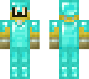 yellow robot with diamond armor