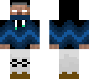 blue/black hoodie herobrine