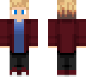 maroon hoodie blonde boy skin