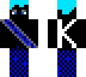 minecraft krieger blau schwarz
