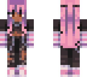 pink girl with hoodie here is a link for the original art https://www.minecraftskins.com/s